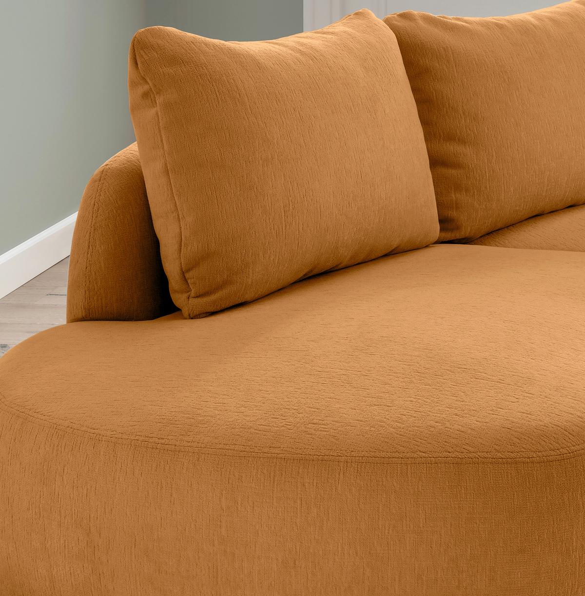 Ecksofa Goldfarben S: 250x139 cm - Goldfarben/Schwarz, MODERN, Textil (250/139cm) - Livetastic