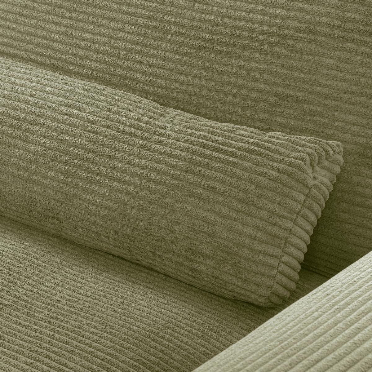 Ecksofa Berlin Cord Olivgrün 172x313 cm - Schwarz/Olivgrün, Design, Textil (172/313cm) - P & B