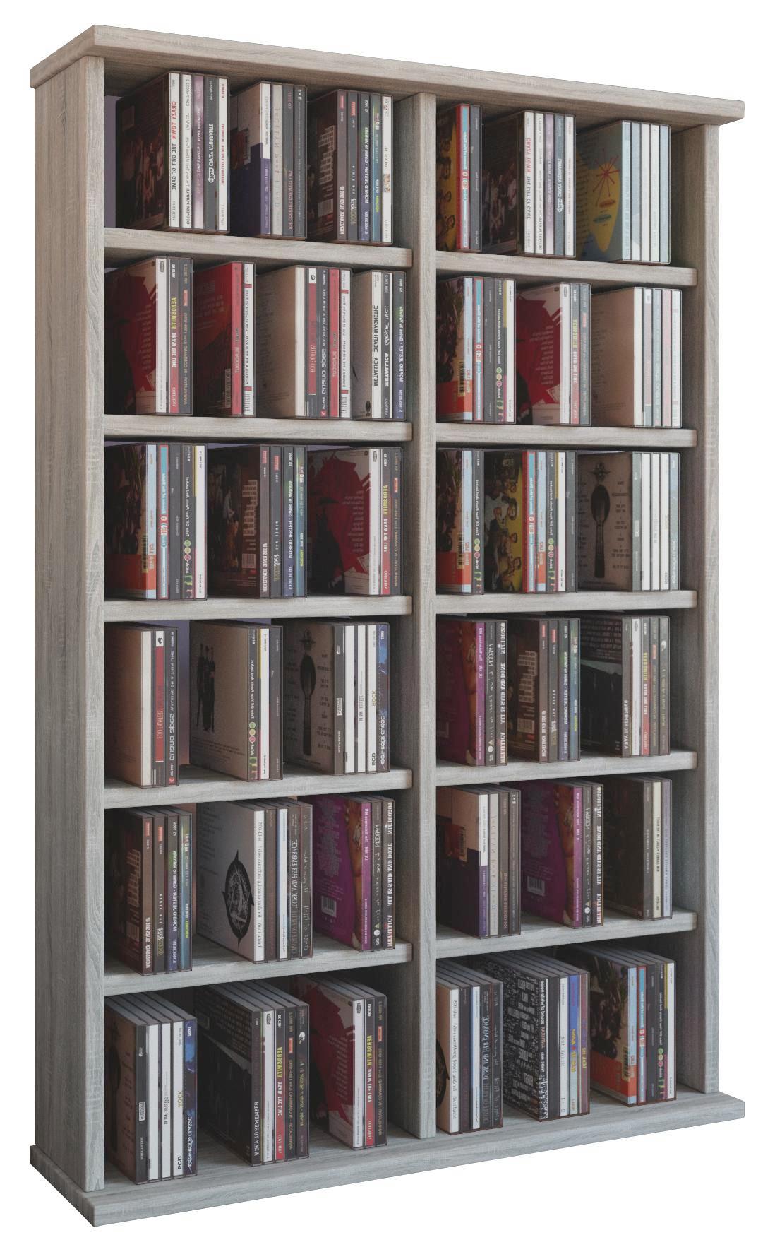 CD-regal Ronul B: 60 cm - Sonoma Eiche, KONVENTIONELL, Holzwerkstoff (60/92/18cm)