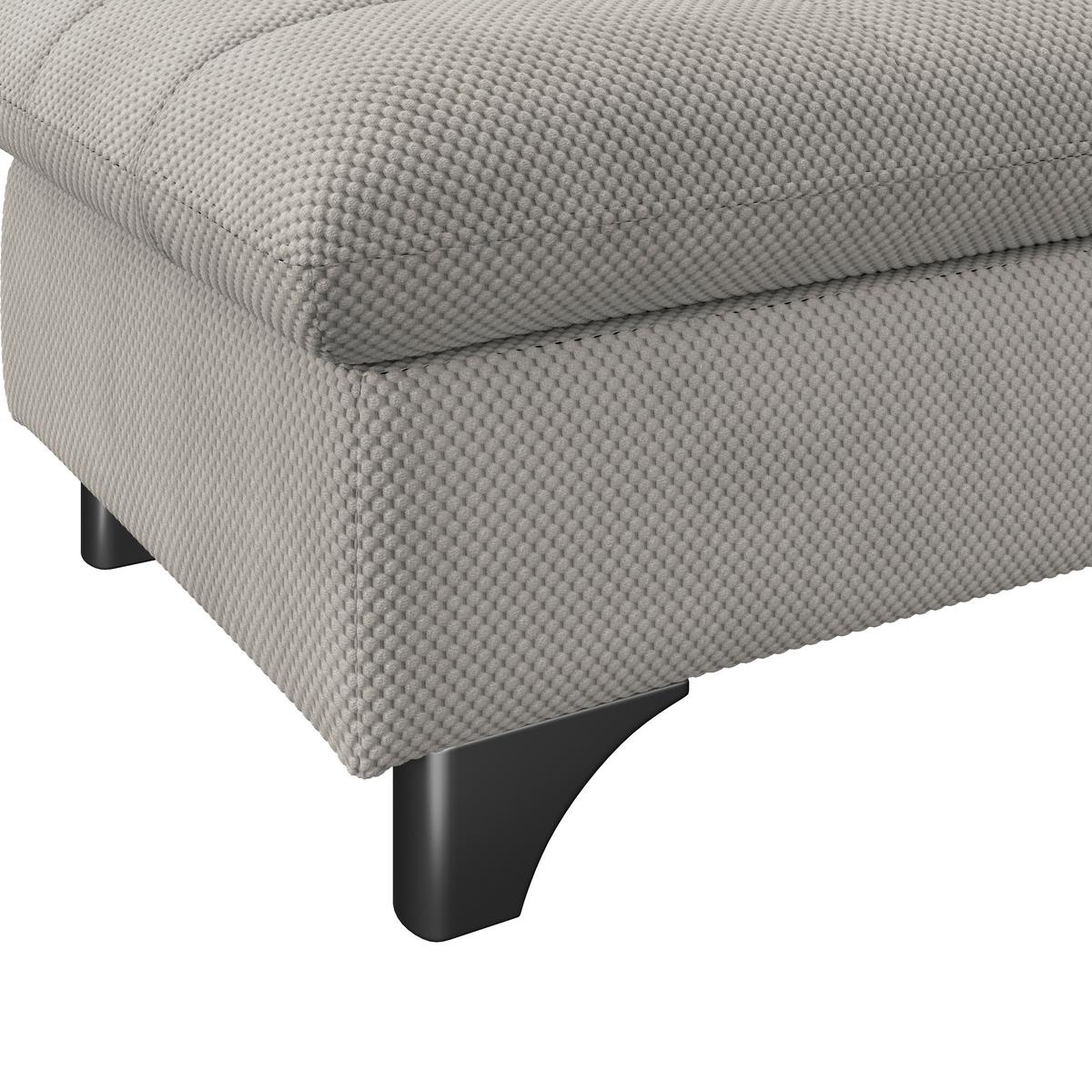 Hocker Gemini Naturfaben, B: 108cm - Chromfarben/Beige, KONVENTIONELL, Textil (108/46/108cm)