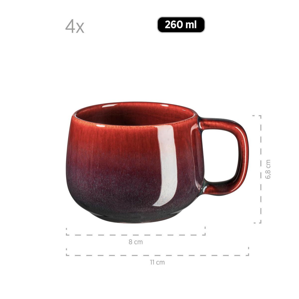 Kaffeservice Elina Uno 4 Personen Geschirr Set - Rotbraun, Basics, Keramik - Mäser