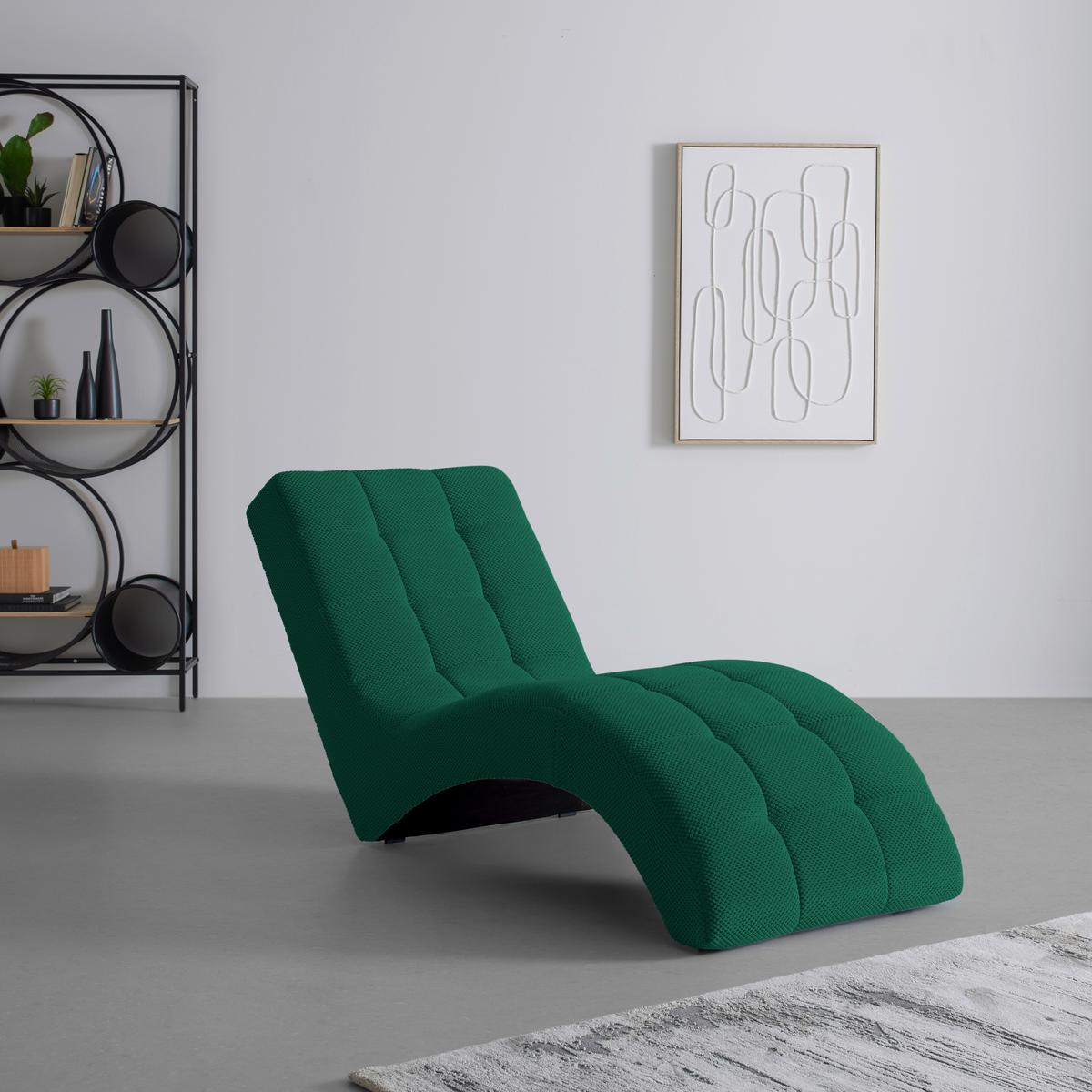 Relaxační válenda LAVANDA, tmavě zelená, max. 120 kg - černá/tmavě zelená, Moderní, textil/plast (68/80/167cm) - Mömax