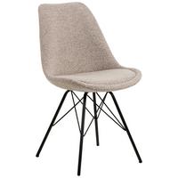 Jedálenská stolička Eris, béžová - čierna/béžová, Design, kov/drevo (48,5/85,5/54cm) - MID.YOU