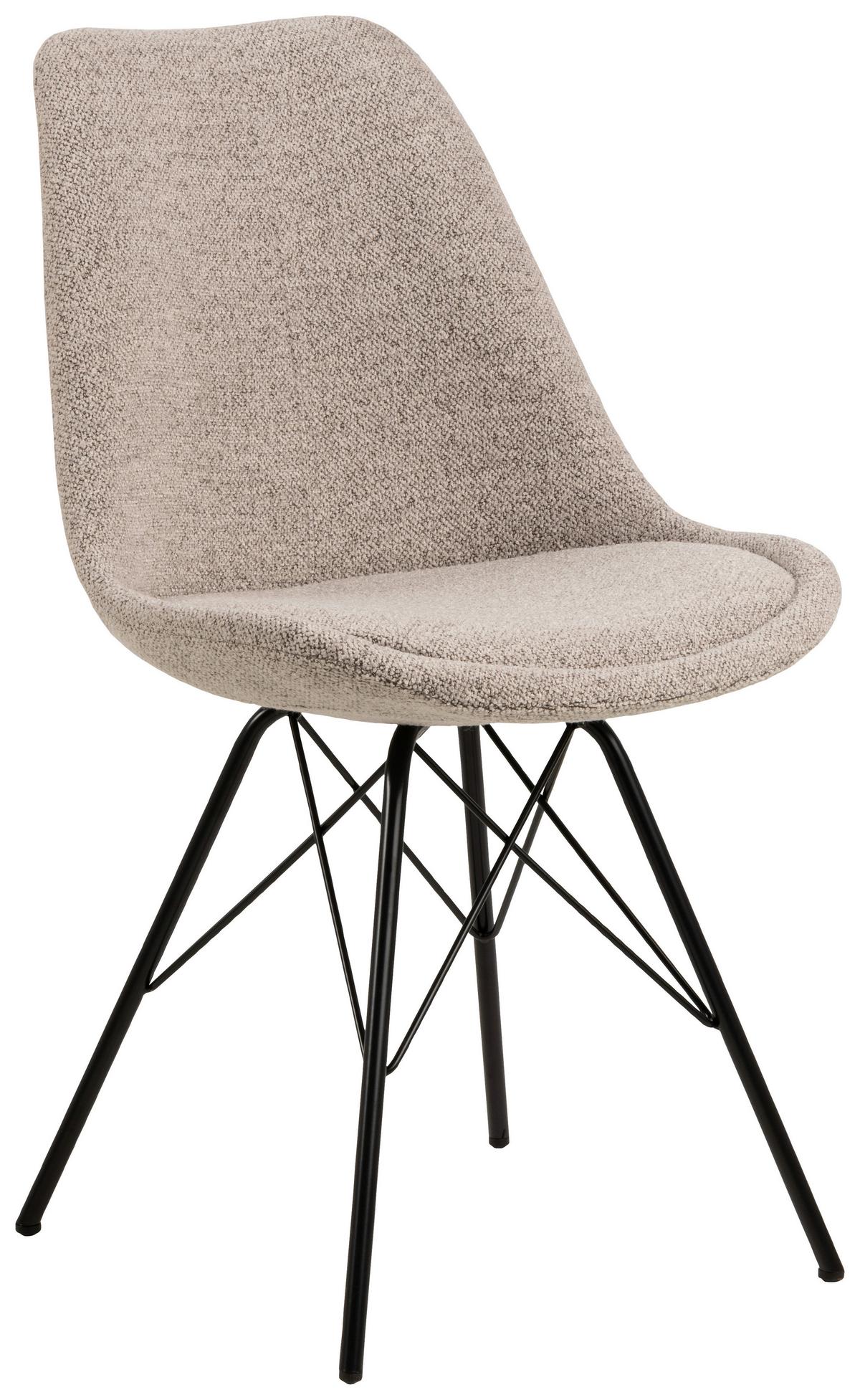 Jedálenská stolička Eris, béžová - čierna/béžová, Design, kov/drevo (48,5/85,5/54cm) - MID.YOU