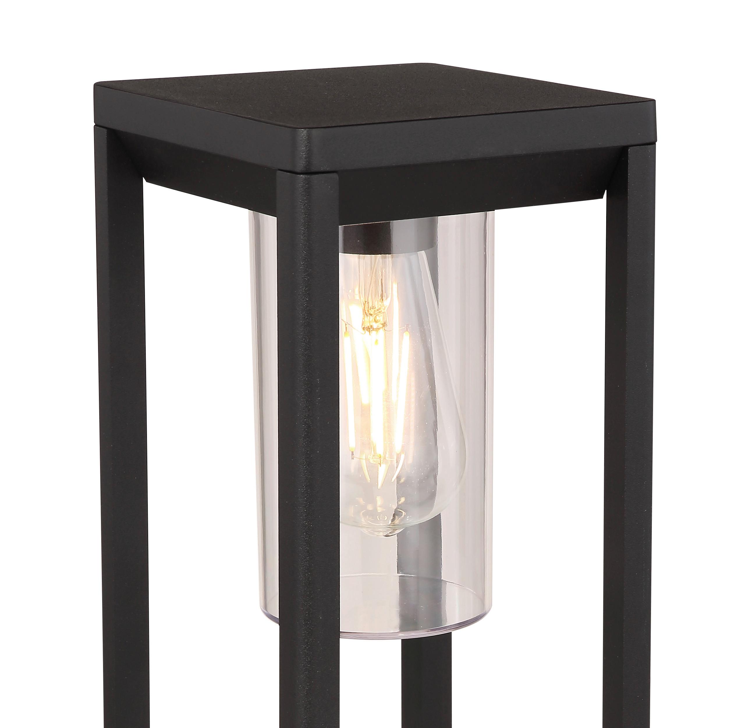 Außenleuchte Candela 15 Watt Aluminium - Klar/Schwarz, Basics, Kunststoff/Metall (15/15/50cm) - Globo