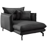 XXL-Sessel Lava Schwarz B: 111cm - Schwarz, MODERN, Textil (111/101/167cm) - Livetastic