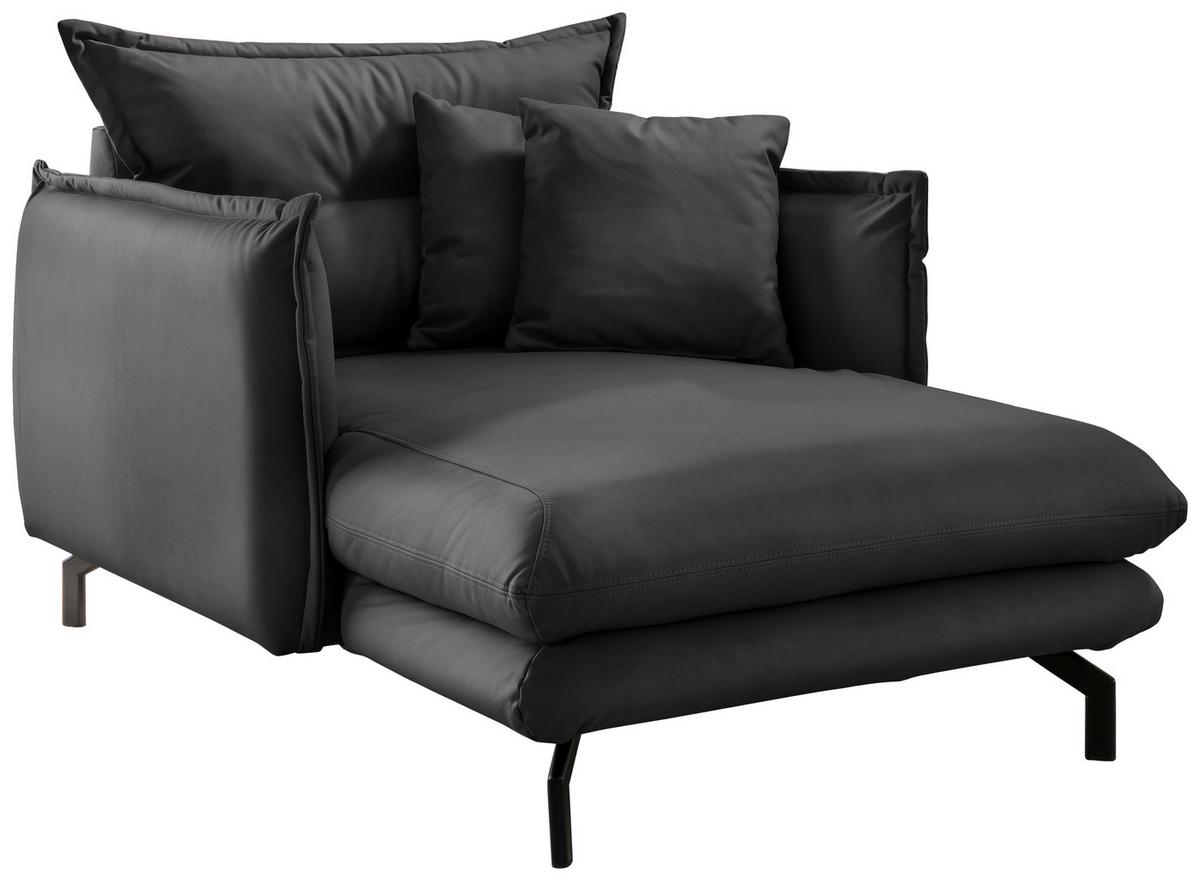 XXL-Sessel Lava Schwarz B: 111cm - Schwarz, MODERN, Textil (111/101/167cm) - Livetastic