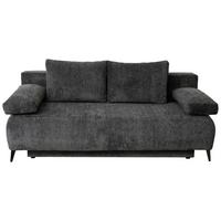 3-sitzer-sofa Mit Schlaffunktion Time Anthrazit - Anthrazit/Schwarz, Trend, Holz/Kunststoff (200/88/100cm)