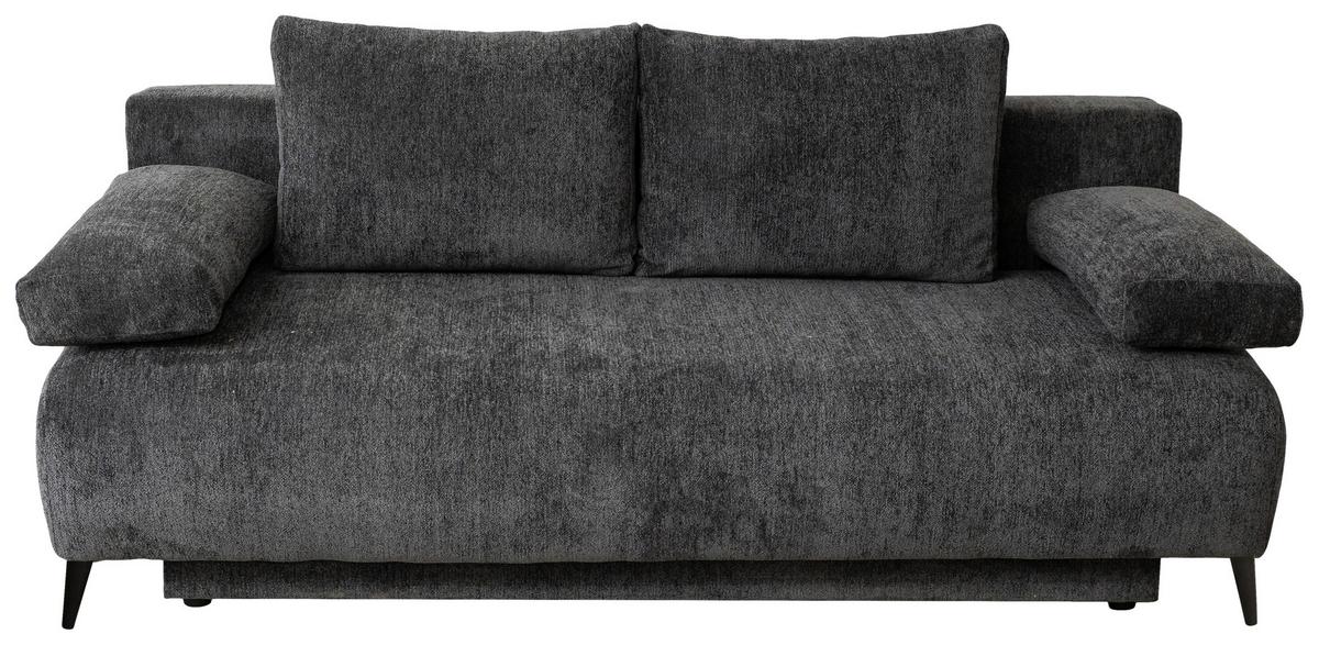 3-sitzer-sofa Mit Schlaffunktion Time Anthrazit - Anthrazit/Schwarz, Trend, Holz/Kunststoff (200/88/100cm)