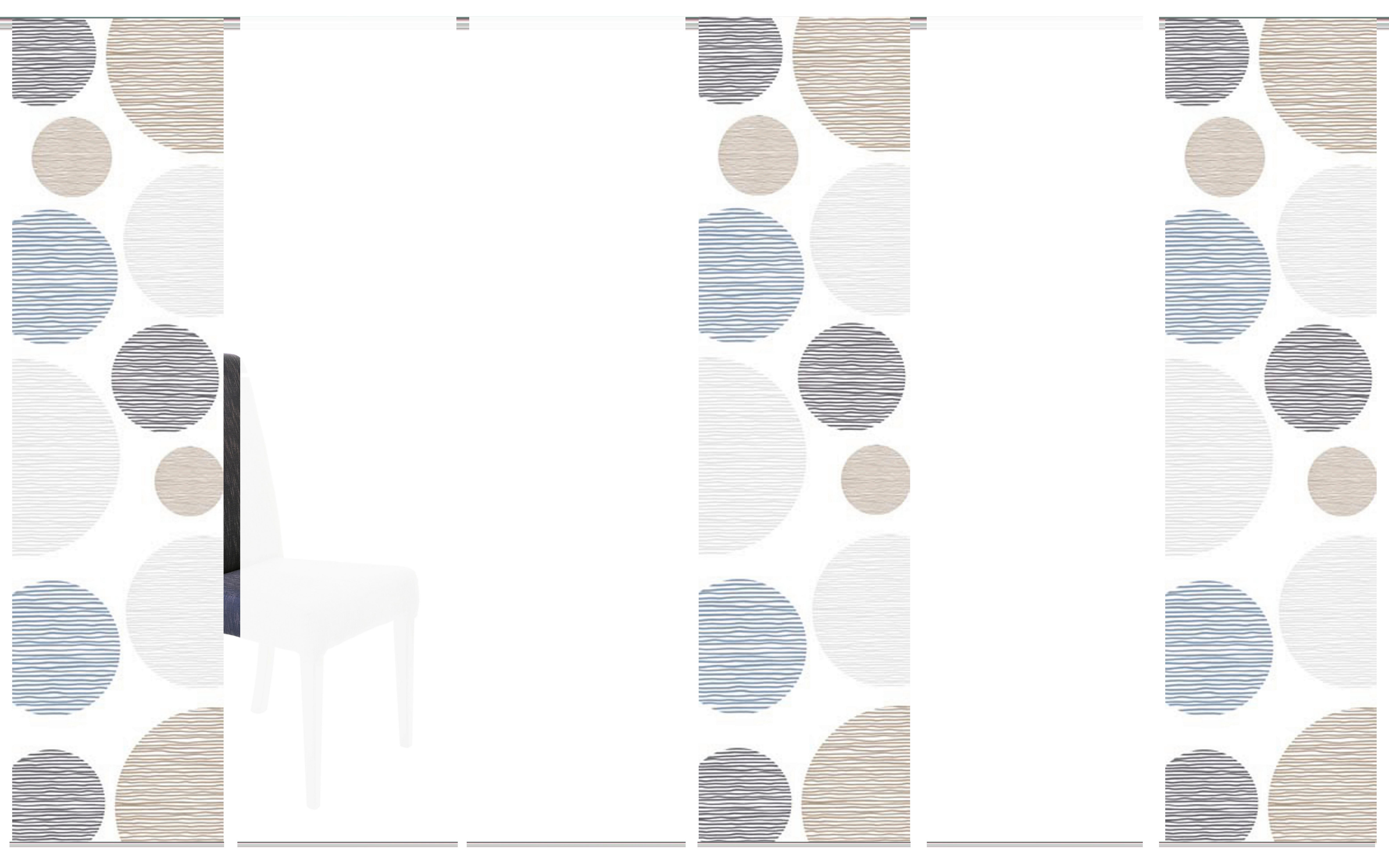 Flächenvorhang 6er Set Borden - Anthrazit, Design, Textil (60/245cm) - Schmidt W. Gmbh