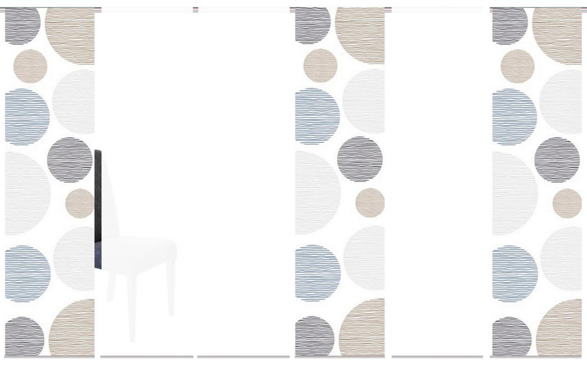 Flächenvorhang 6er Set Borden - Anthrazit, Design, Textil (60/245cm) - Schmidt W. Gmbh