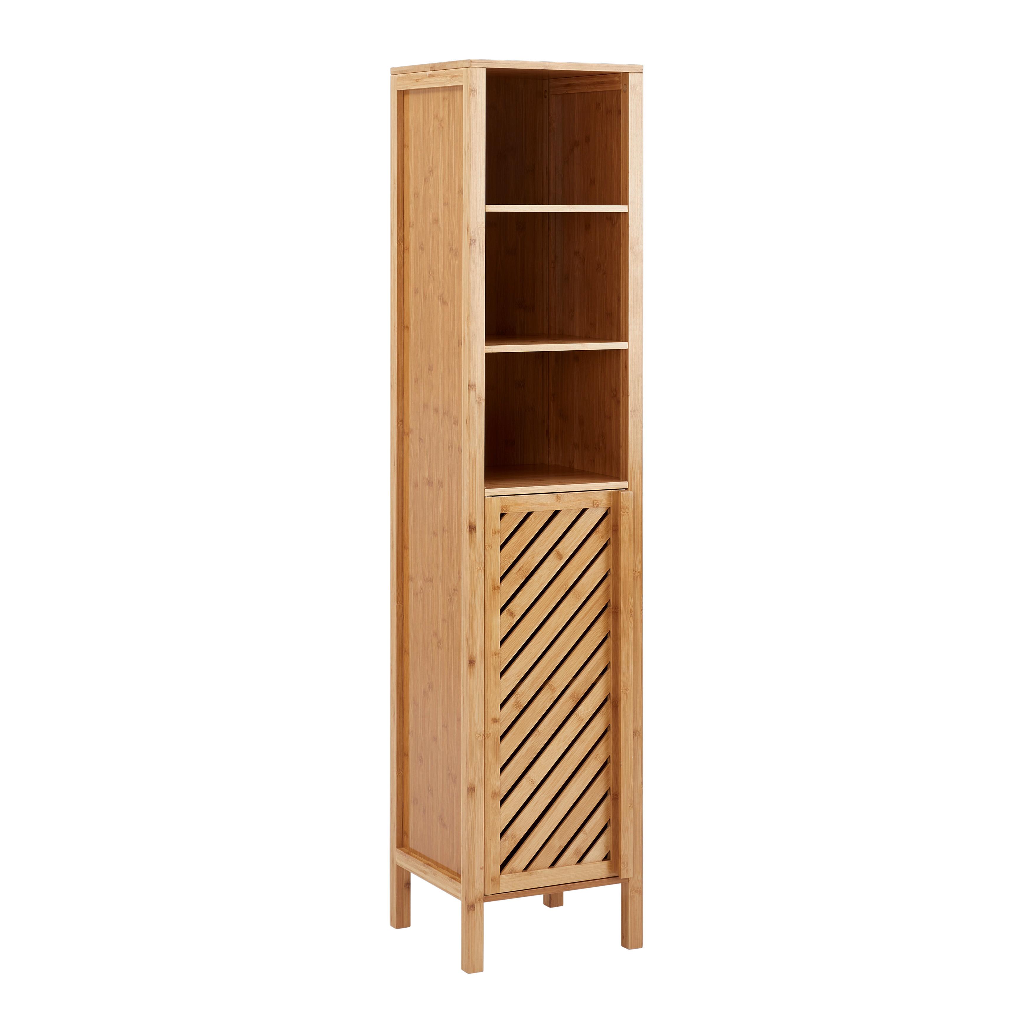 Vysoká skrinka BONNY prírodné farby - prírodná farba, Modern, prírodné materiály (35/160/36cm) - P & B
