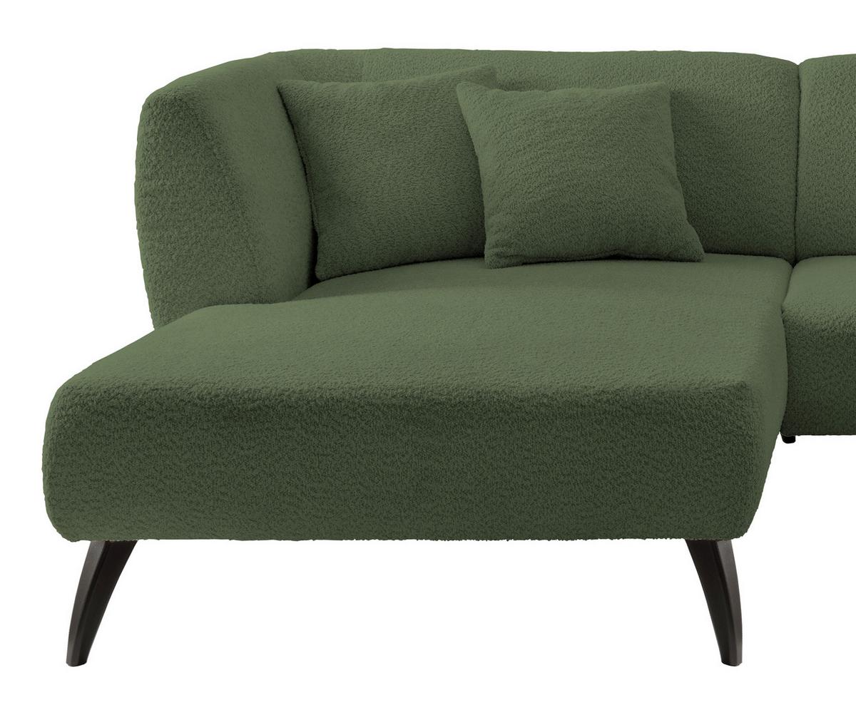 Ecksofa Colori Dunkelgrün S: 160/264 cm - Dunkelgrün/Schwarz, MODERN, Holz/Textil (160/264cm) - MID.YOU