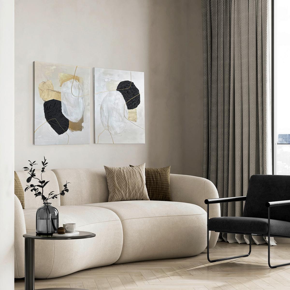SADA OBRAZOV CRYSTAL - viacfarebná, Basics, drevo/textil (50/70cm)