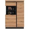 Highboard Corte Grau/eiche Dekor B: 103,6 Cm - Eichefarben/Grau, Trend, Glas/Holzwerkstoff (103,6/163,5/40cm)