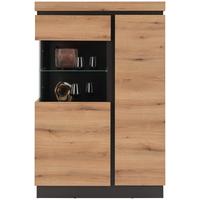 Highboard Corte Grau/eiche Dekor B: 103,6 Cm - Eichefarben/Grau, Trend, Glas/Holzwerkstoff (103,6/163,5/40cm)