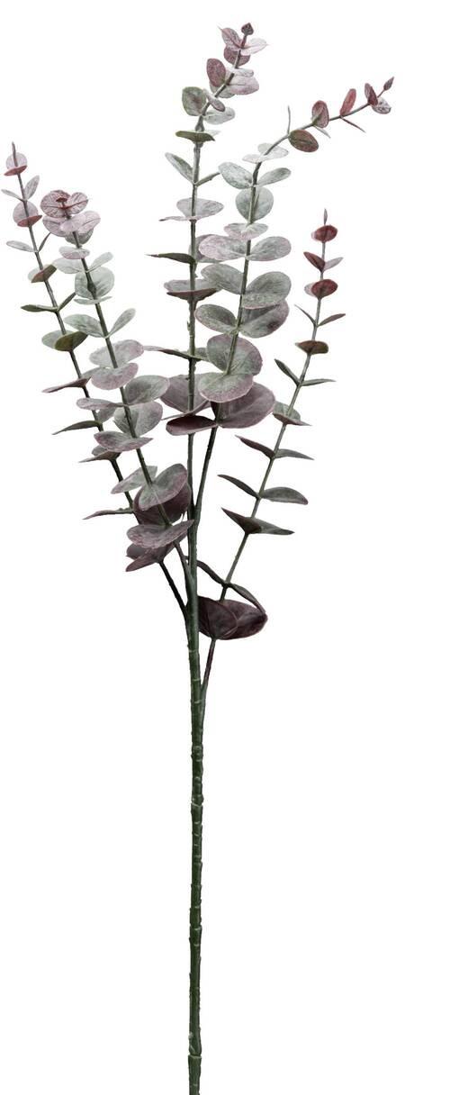 Kunstpflanze Eukalyptuszweig Lila L: 73 cm, Mira - Lila/Grau, Natur, Kunststoff (73cm)