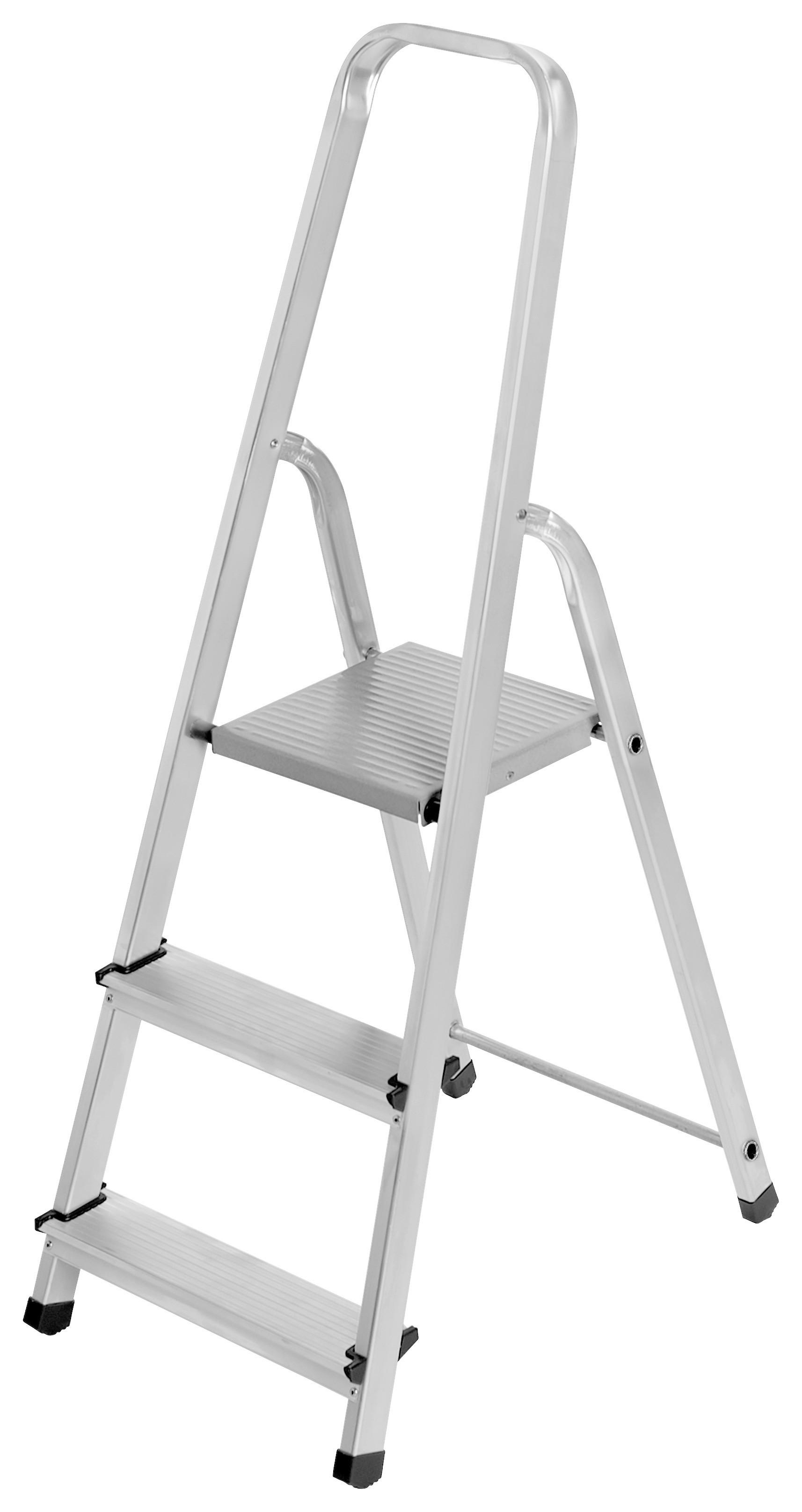 Létra Drald-3 - ezüstszínű, fém (121/40/54cm)