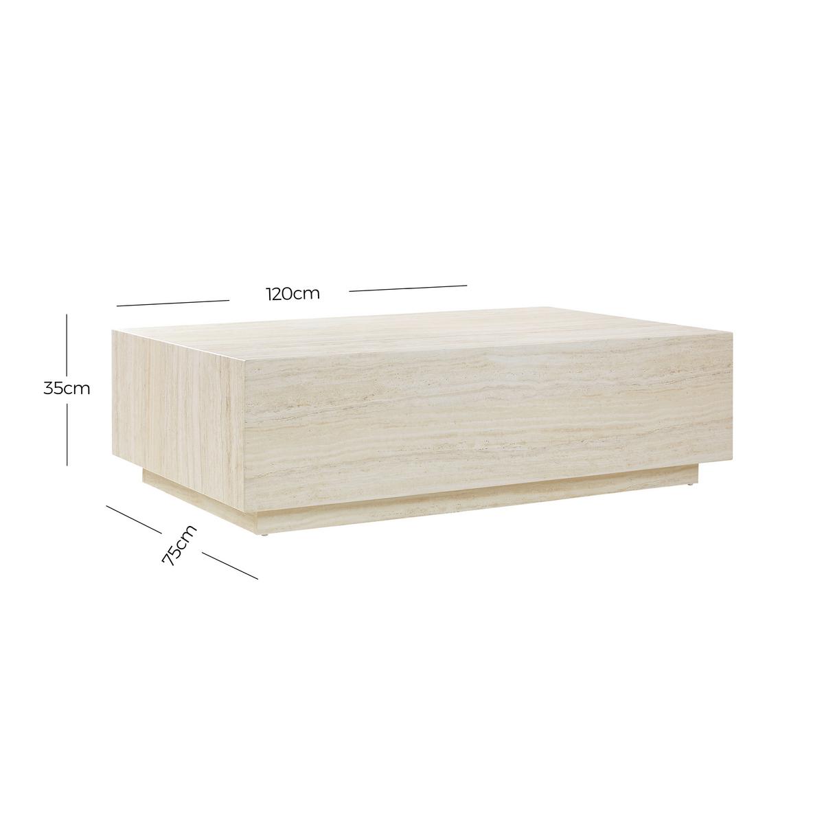 Couchtisch Beige B: 75 Cm - Beige, Design, Holzwerkstoff (120/75/35cm) - Livetastic