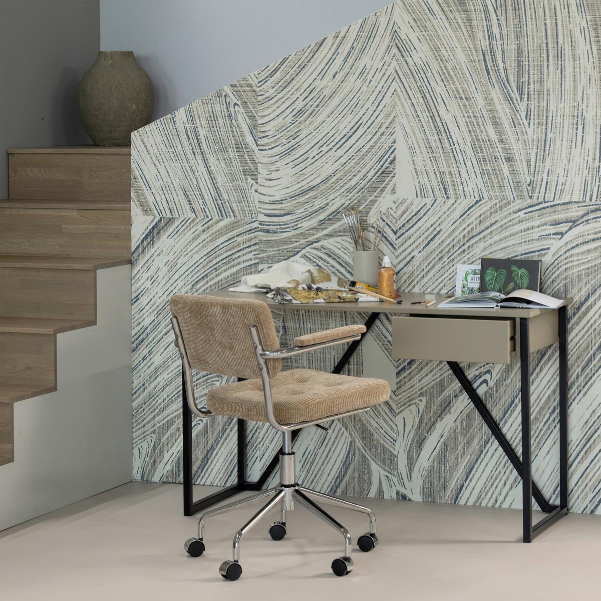 Schreibtisch New Julius Schlammfarben L: 126cm - Schlammfarben/Schwarz, MODERN, Holz/Metall (126/53/75cm) - Livetastic