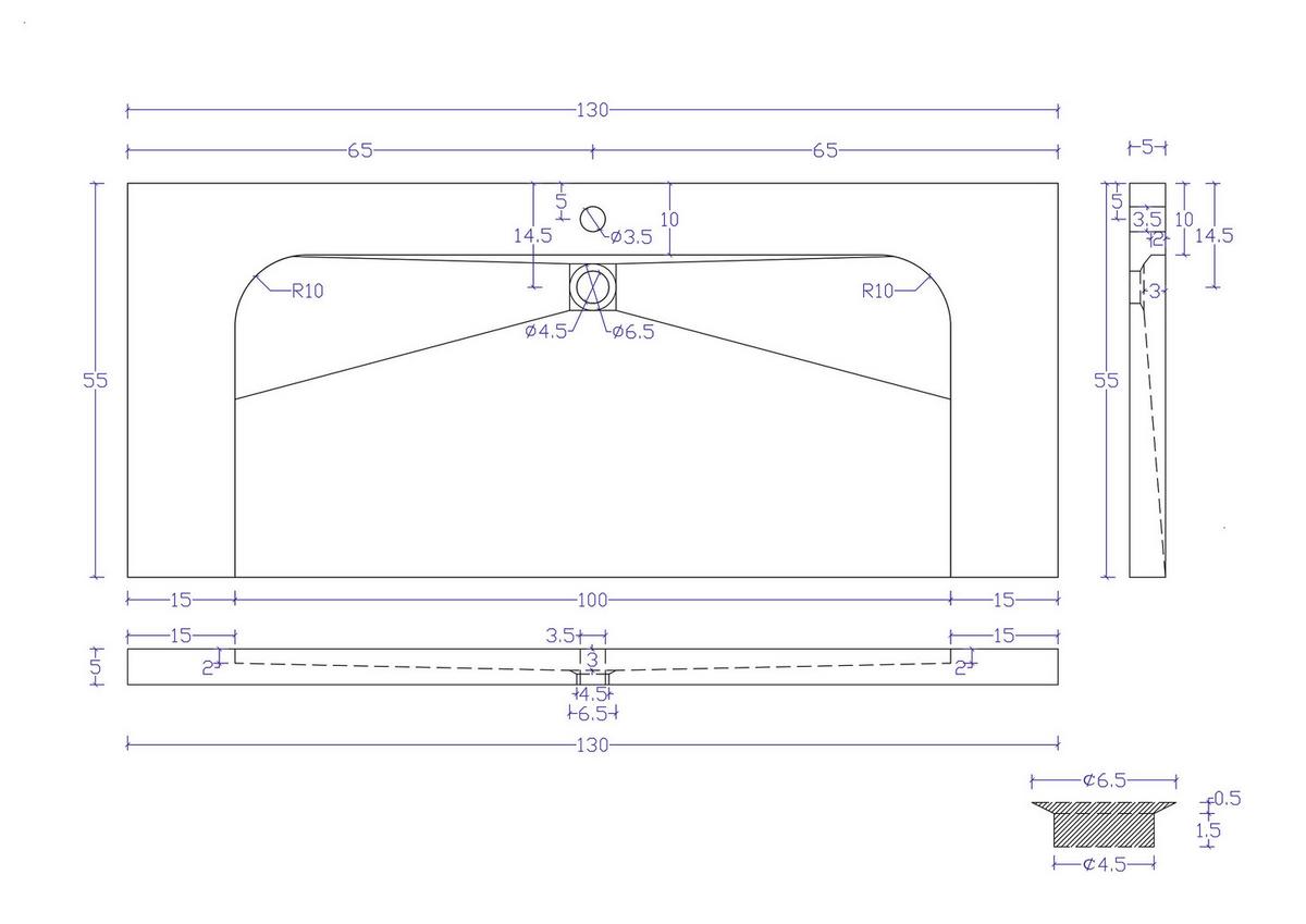 WASCHTISCHKOMBI Yamo, Graphitfarben B: 130cm - Graphitfarben, Basics, Holzwerkstoff/Stein (130cm) - MID.YOU