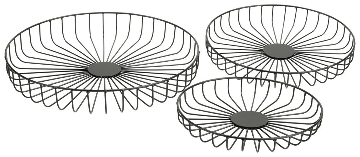 Dekorační miska Petra, Ø: 23cm - černá, Basics, kov (23/3cm) - Modern Living