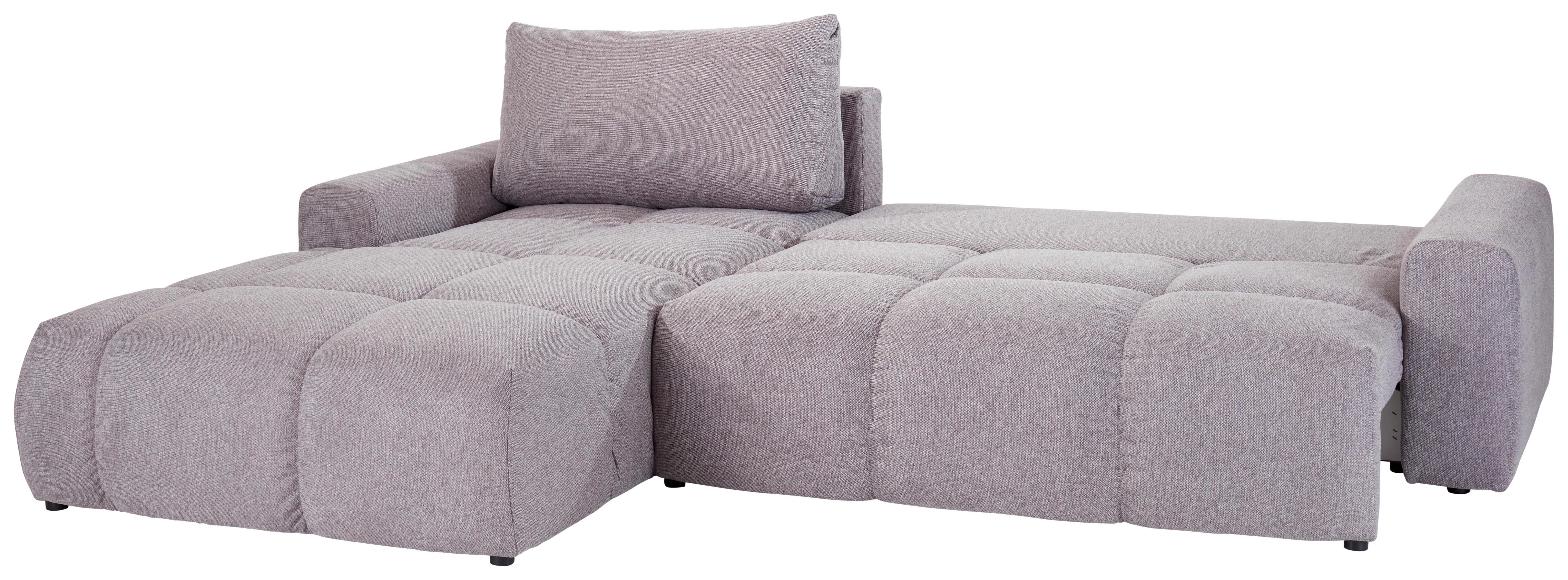 Wohnlandschaft Atlantic Mit Schlafftunktion + Bettkasten - Grau, Design, Textil (214/90/305cm) - Luca Bessoni