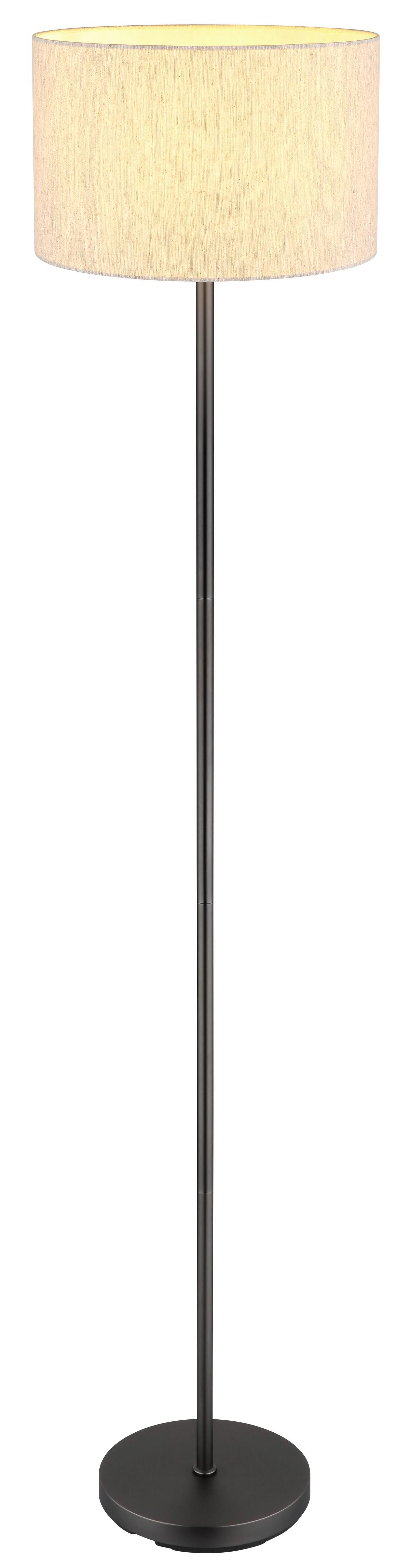 Stehleuchte Exkl. 1xe27, 40w - Schwarzchrom/Creme, Design, Kunststoff/Textil (35/160cm) - Globo