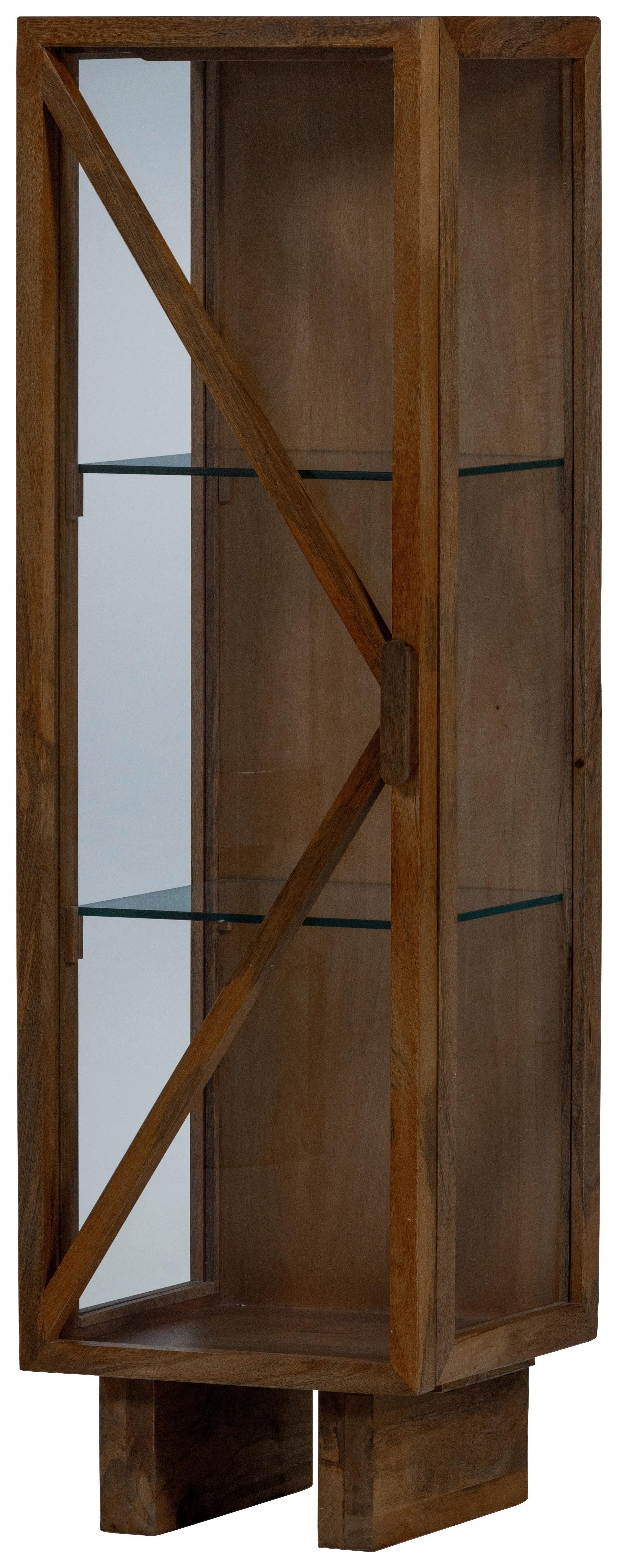 Vitrine Kella Braun B: 40 cm - Braun, Design, Glas/Holz (40/137/39cm) - Livetastic