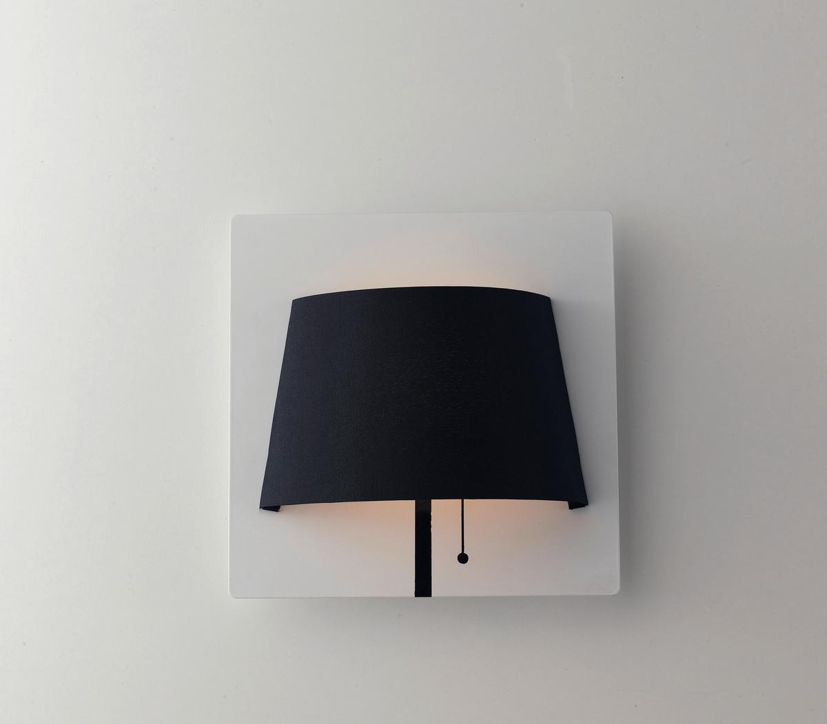 Led-wandleuchte Led-Wharol-Wb - Schwarz/Weiß, Design, Textil/Metall (8,7/25/25cm)