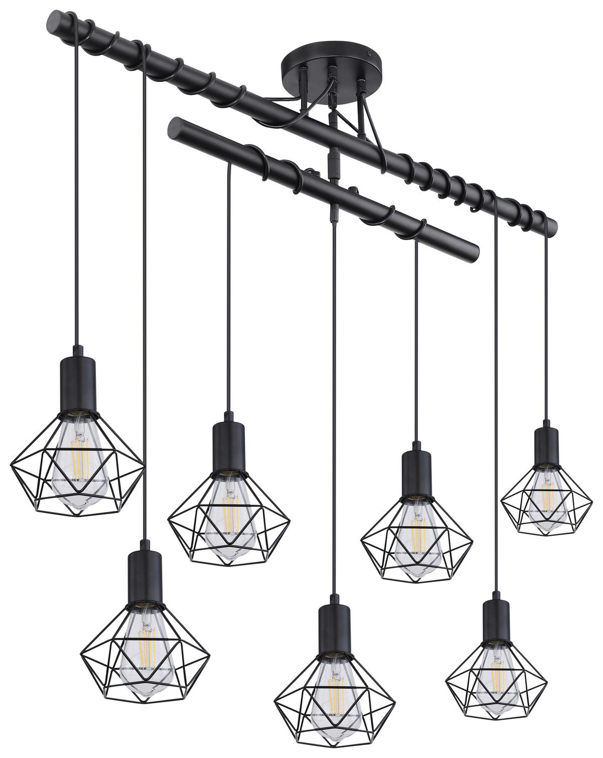 Deckenleuchte L: 100 cm drehbar - Schwarz, Basics, Metall (100/15/100cm) - Globo