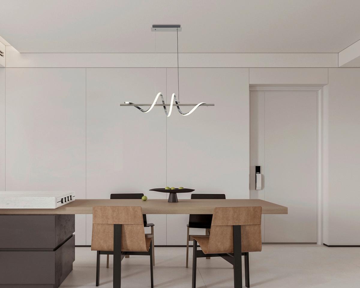 Led-hängeleuchte Josi - Chromfarben/Nickelfarben, Kunststoff/Metall (20/80/120cm) - Luca Bessoni