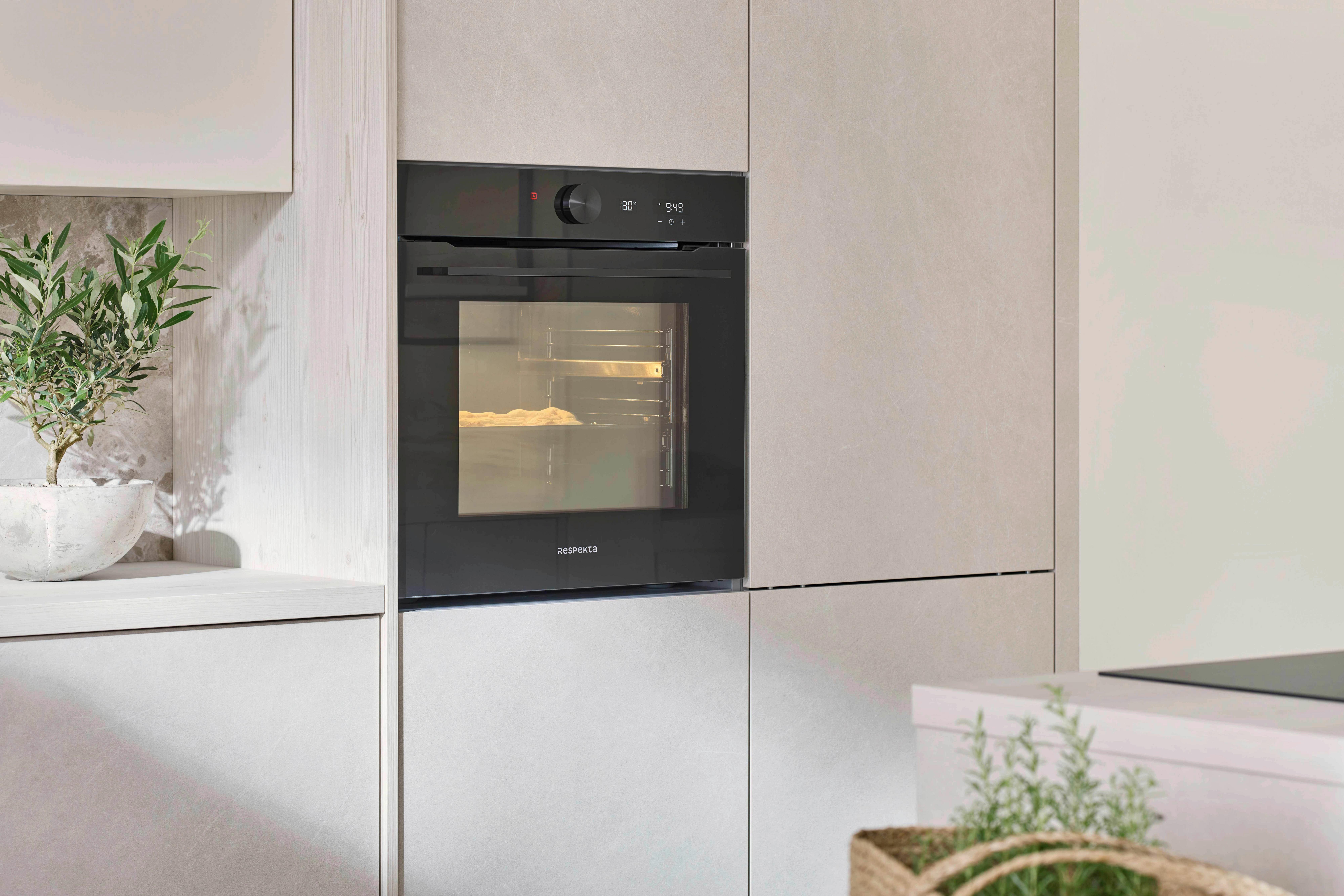 Einbaubackofen Adrian Schwarz B: 59,5 cm - Schwarz, Basics, Glas/Metall (59,5/59,5/57,5cm) - Respekta