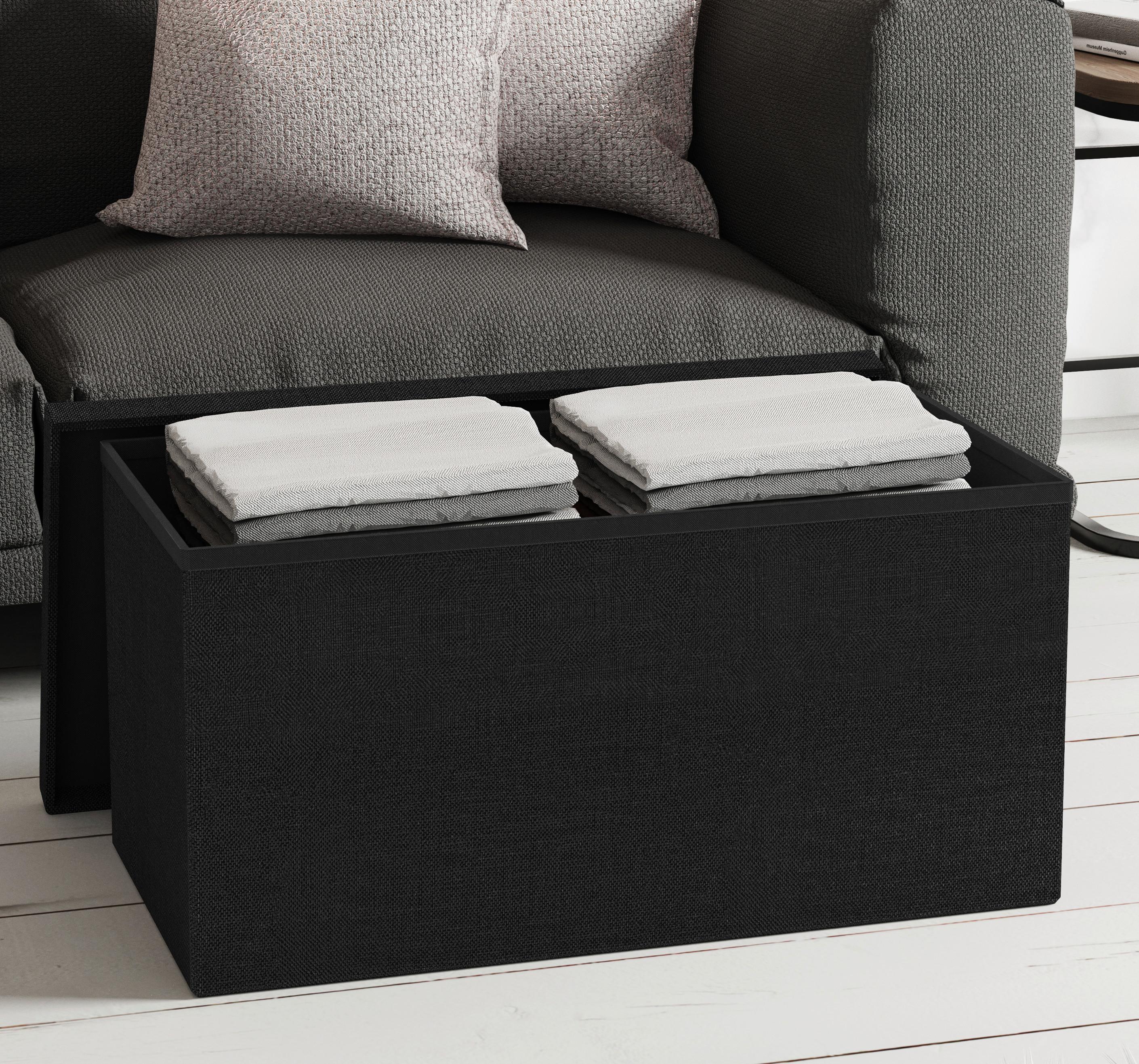 Sitzbox Boxas Anthrazit B: 76 cm - Anthrazit, Basics, Holzwerkstoff/Kunststoff (76/38/38cm) - MID.YOU