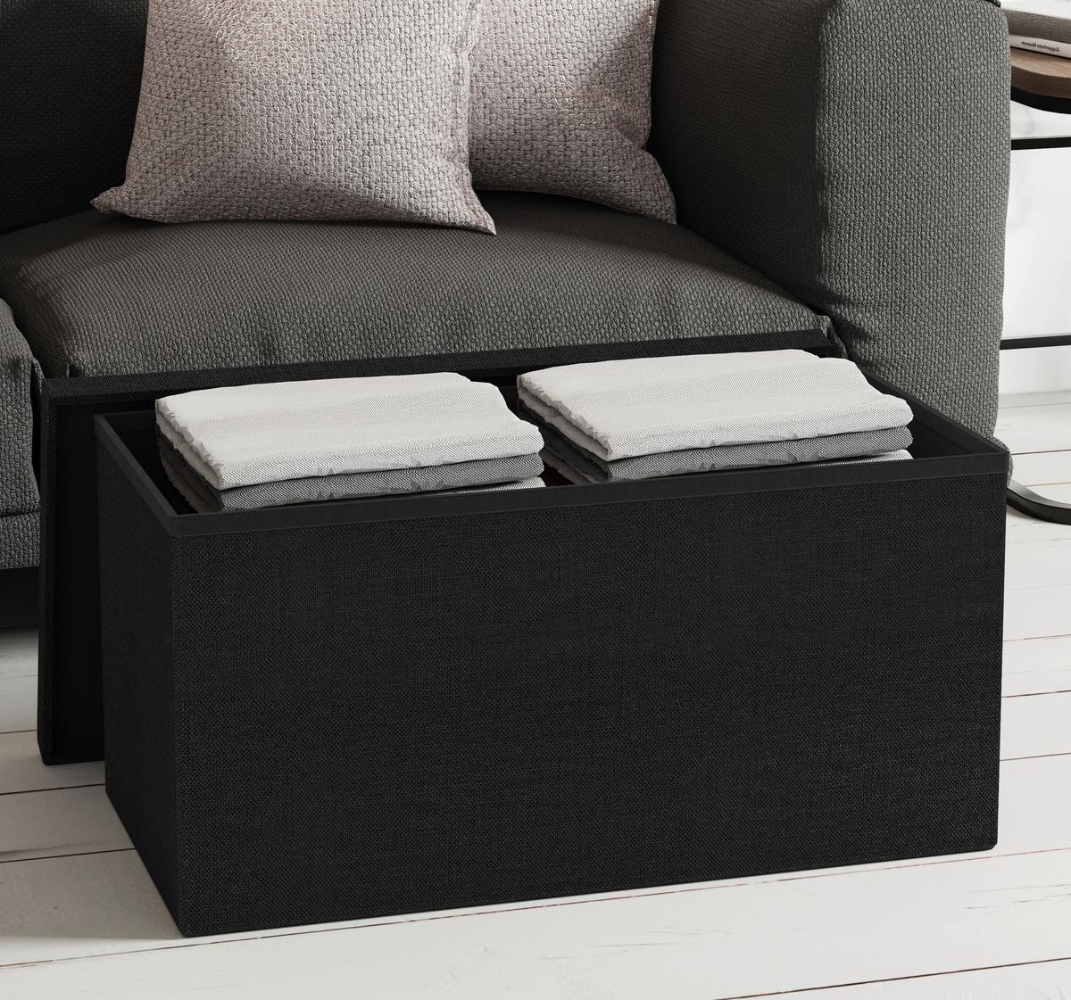 Sitzbox Boxas Anthrazit B: 76 cm - Anthrazit, Basics, Holzwerkstoff/Kunststoff (76/38/38cm) - MID.YOU