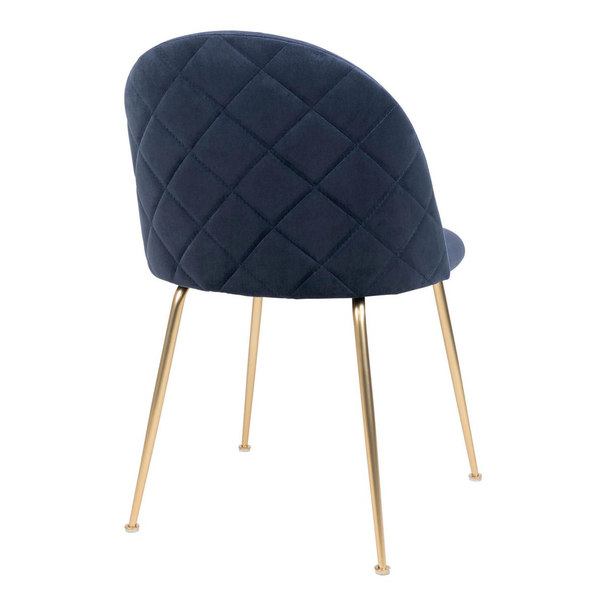 Stuhl-Set Geneve Blau B: 51 cm - Blau/Messingfarben, MODERN, Textil/Metall (51/78/56cm) - MID.YOU