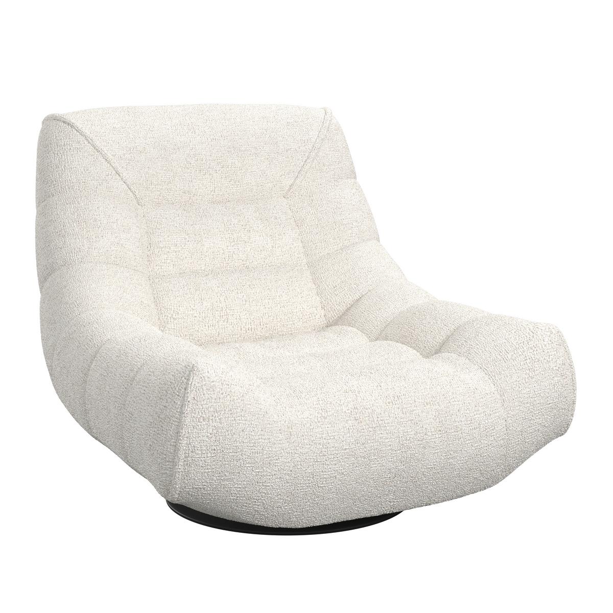 Relaxačné kreslo LORENA, svetlosivé buklé, max. 140 kg - čierna/svetlosivá, Modern, kov/textil (101/83/95cm) - Bessagi Home