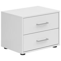 Nachtkästchen Smart 2 Weiß H: 38 Cm - Grauweiß/Schwarz, Basics, Holzwerkstoff (50/38/35cm)