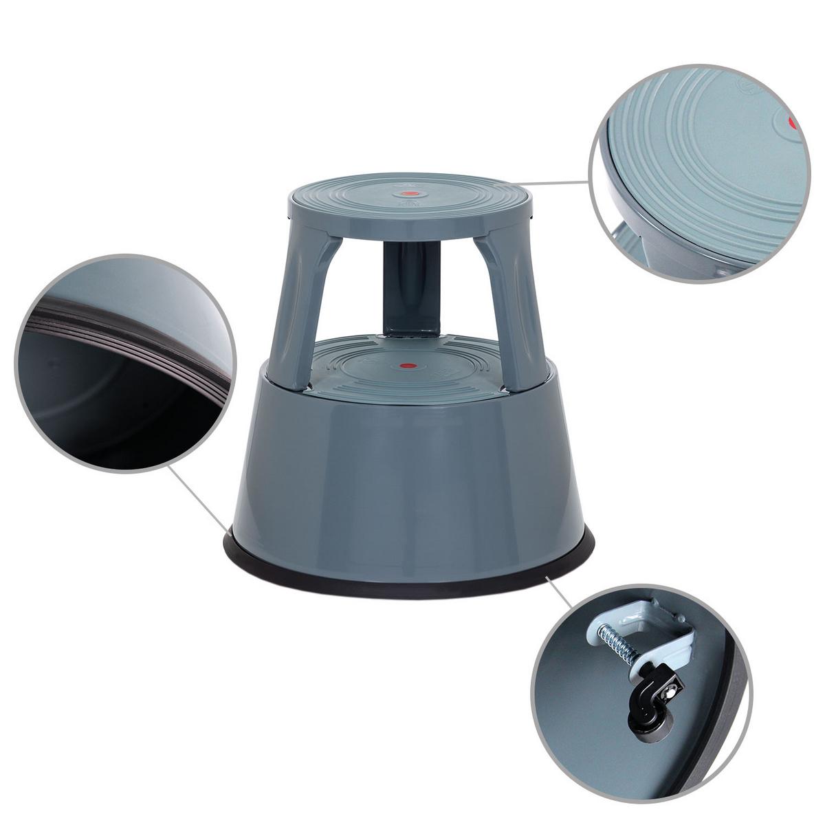 Tritthocker Tio-M II Dunkelgrau - Dunkelgrau, MODERN, Kunststoff/Metall (43/43/43cm) - MID.YOU