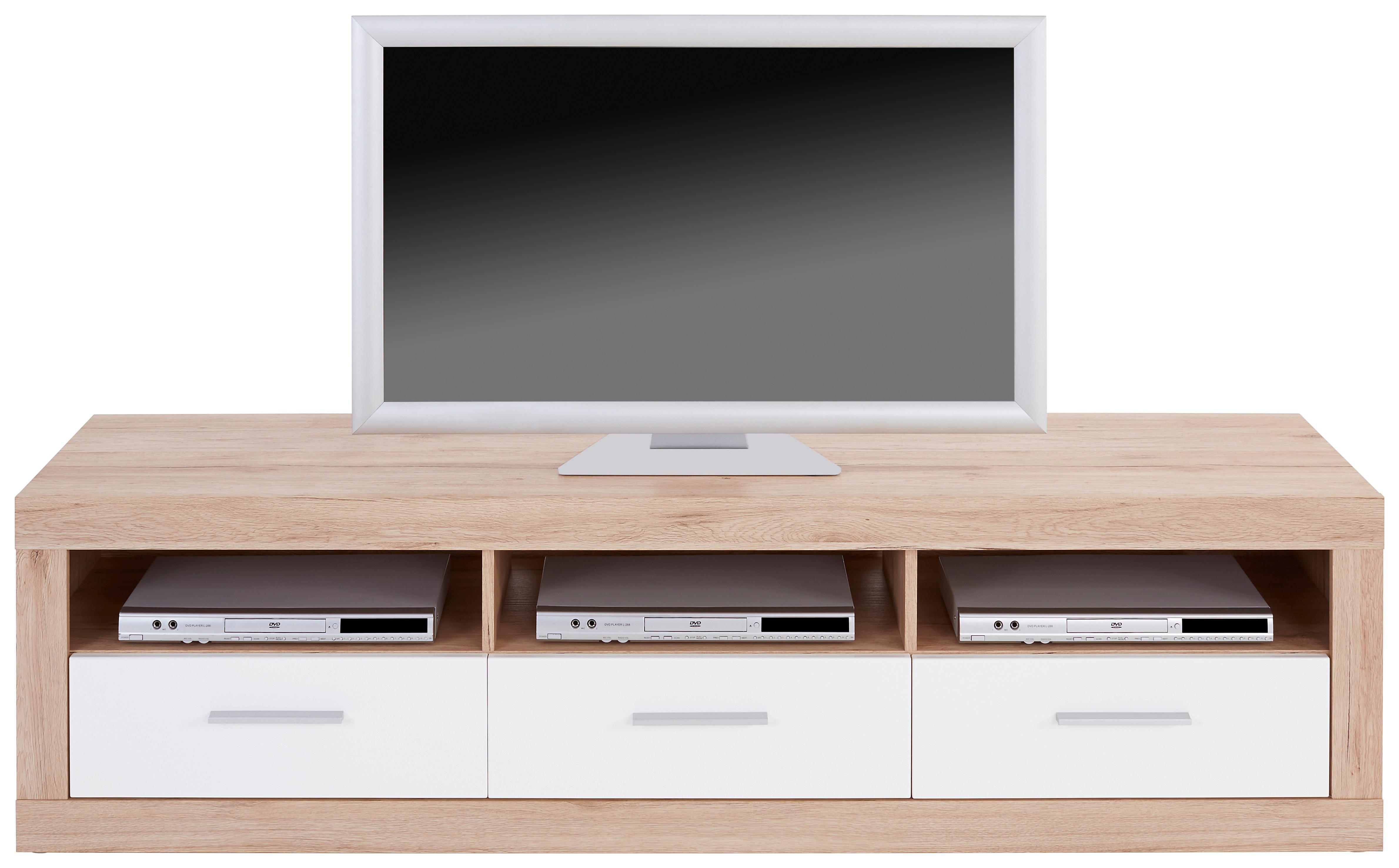 TV DIEL MALTA - čierna/biela, Modern, drevo/plast (185/50/42cm)
