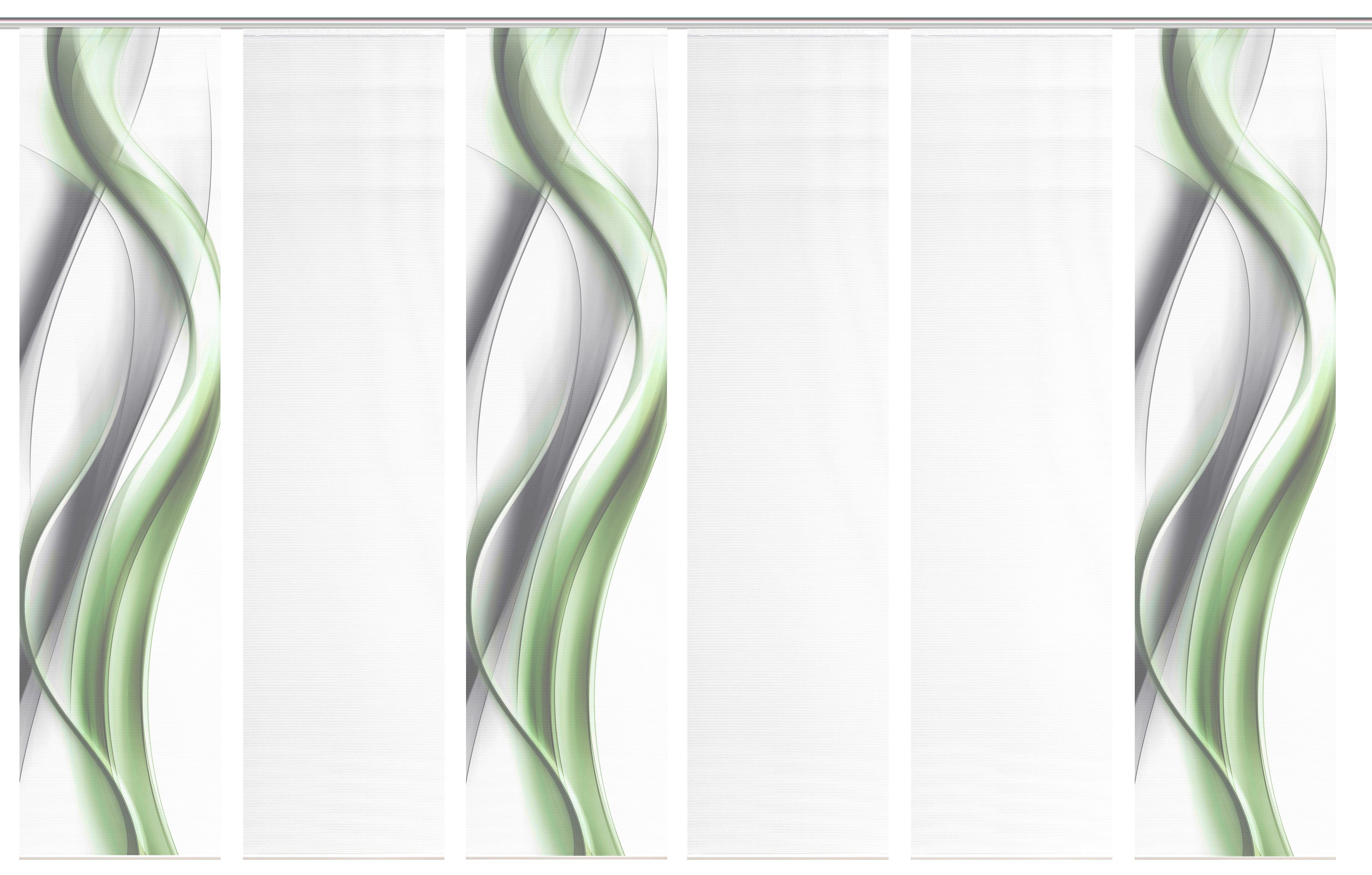 Flächenvorhang Cara 6er Set - Weiß/Grau, Design, Textil (60/260cm)