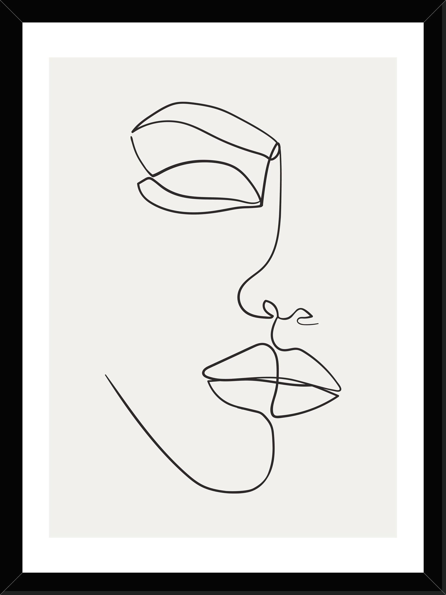 Obraz Vous, 30/40cm - bílá/černá, kompozitní dřevo/papír (30/40cm) - Modern Living