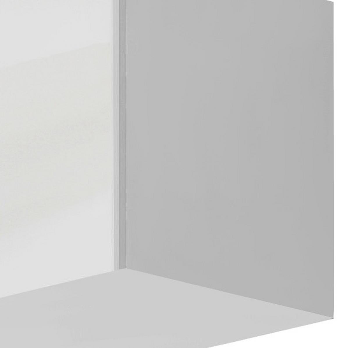 NÁSTAVEC NA SKŘÍŇ K 1-DVEŘOVÉ SKŘÍNI, BIELA - bílá/barvy hliníku, Moderní, kompozitní dřevo/plast (47/39/54cm)