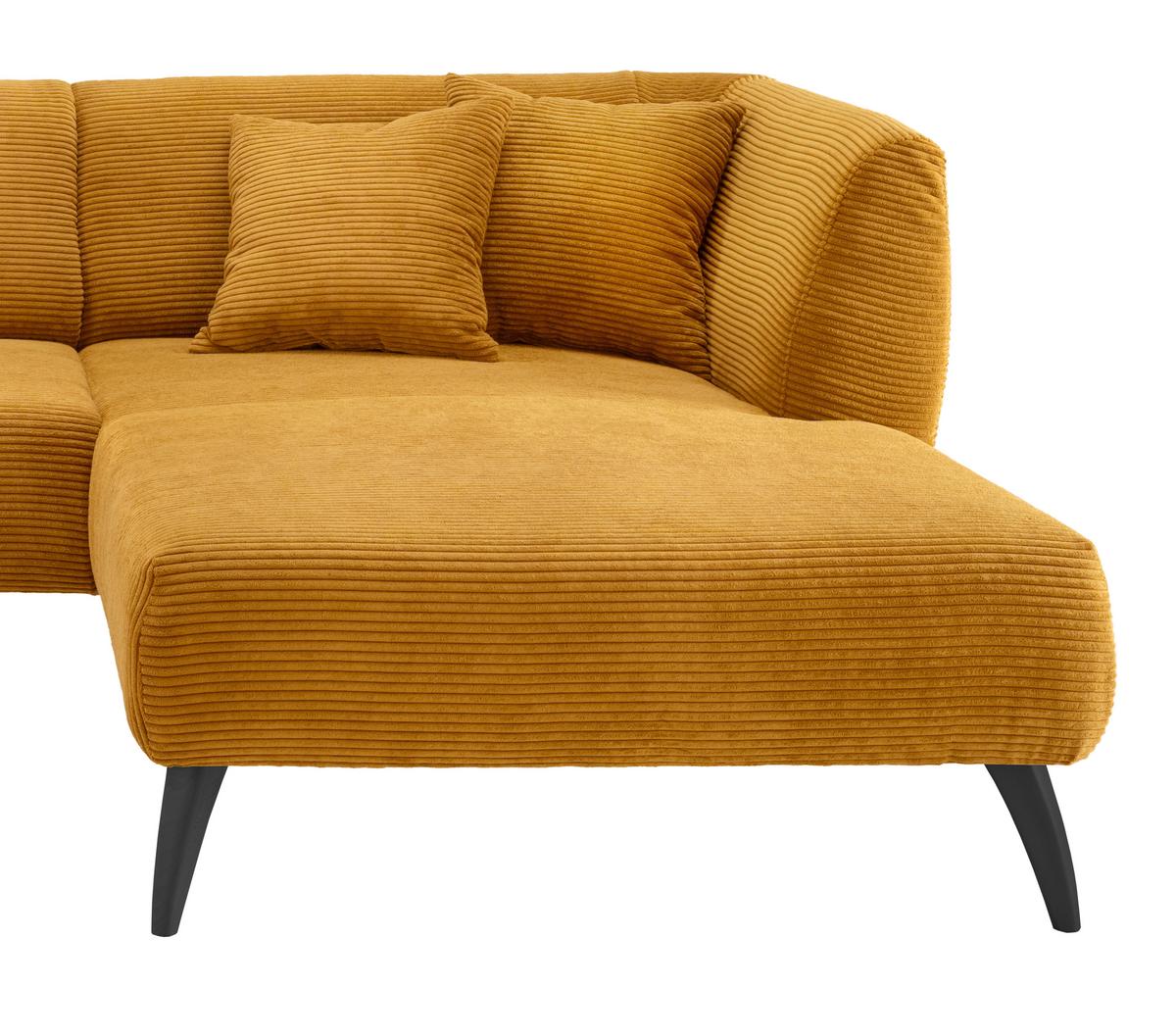 Ecksofa Colori Goldfarben S: 264/160 cm - Goldfarben/Schwarz, MODERN, Holz/Textil (264/160cm) - MID.YOU