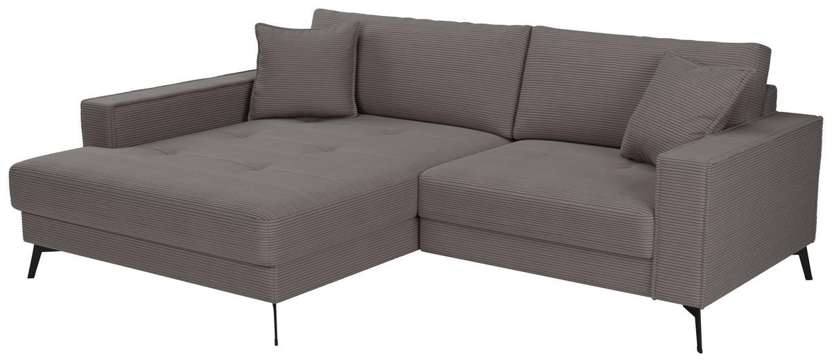 Ecksofa Ted Grau S: 174x228 Cm - Schwarz/Grau, Trend, Textil (174/228cm)