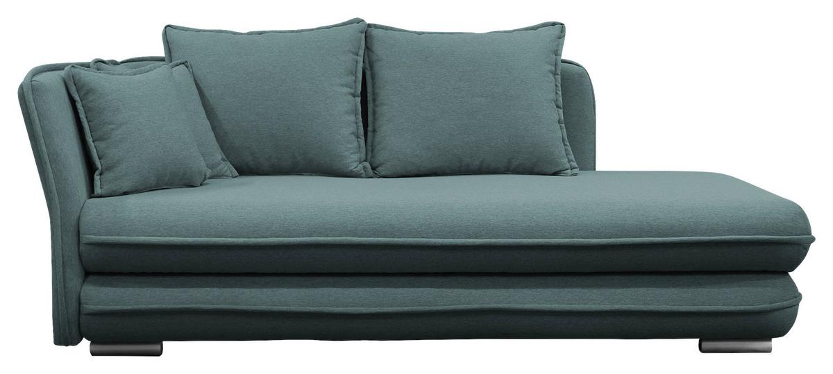 Liege Latte Petrolfarben Inkl. Bettkasten Ottomane Links - Silberfarben/Petrol, Design, Textil (107/84/99/224cm) - MID.YOU