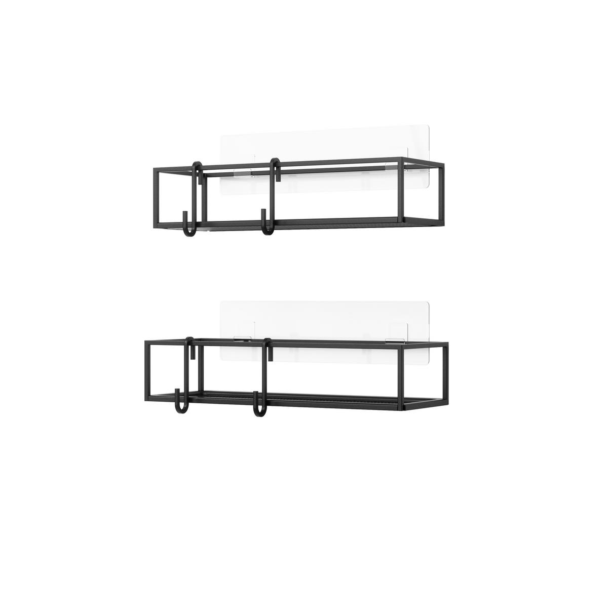 Regál do sprchovacieho kúta čierny, 2-Set - čierna, Modern, kov (32/6,5/12cm) - Mömax