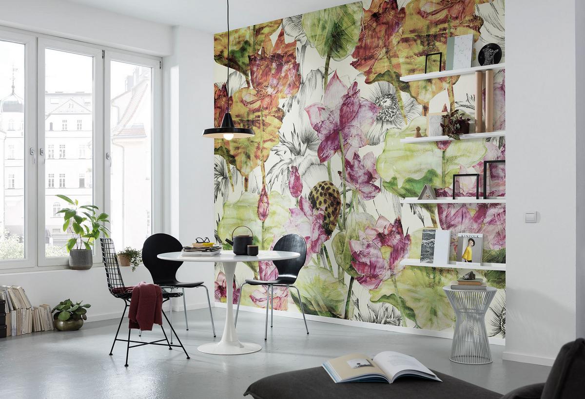 Vliestapete Lotus - Natur (368/248cm)
