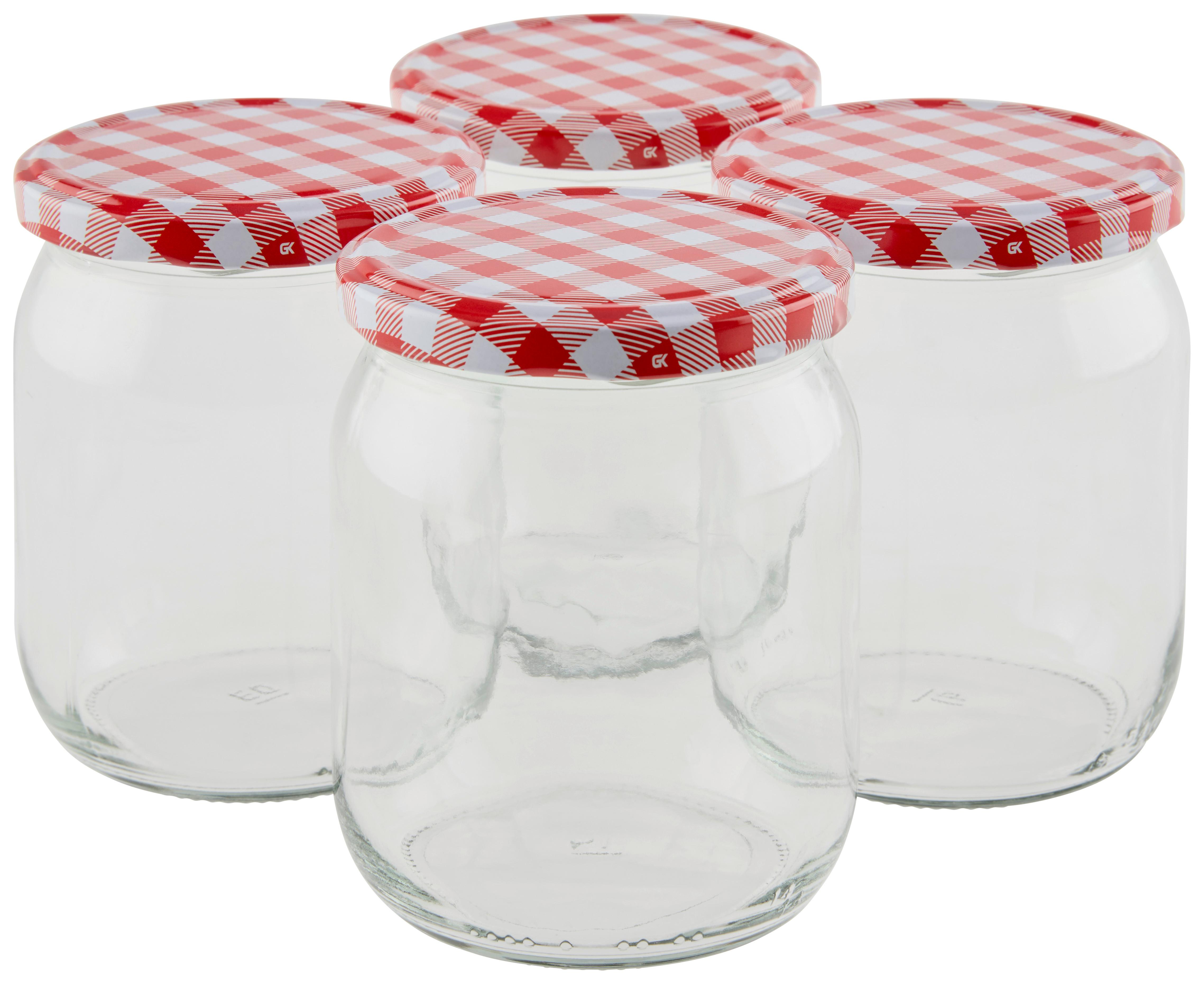 EINMACHGLAS-SET Julia, 540 cm - Transparent/Rot, Basics, Glas/Kunststoff (0,54l) - Luca Bessoni