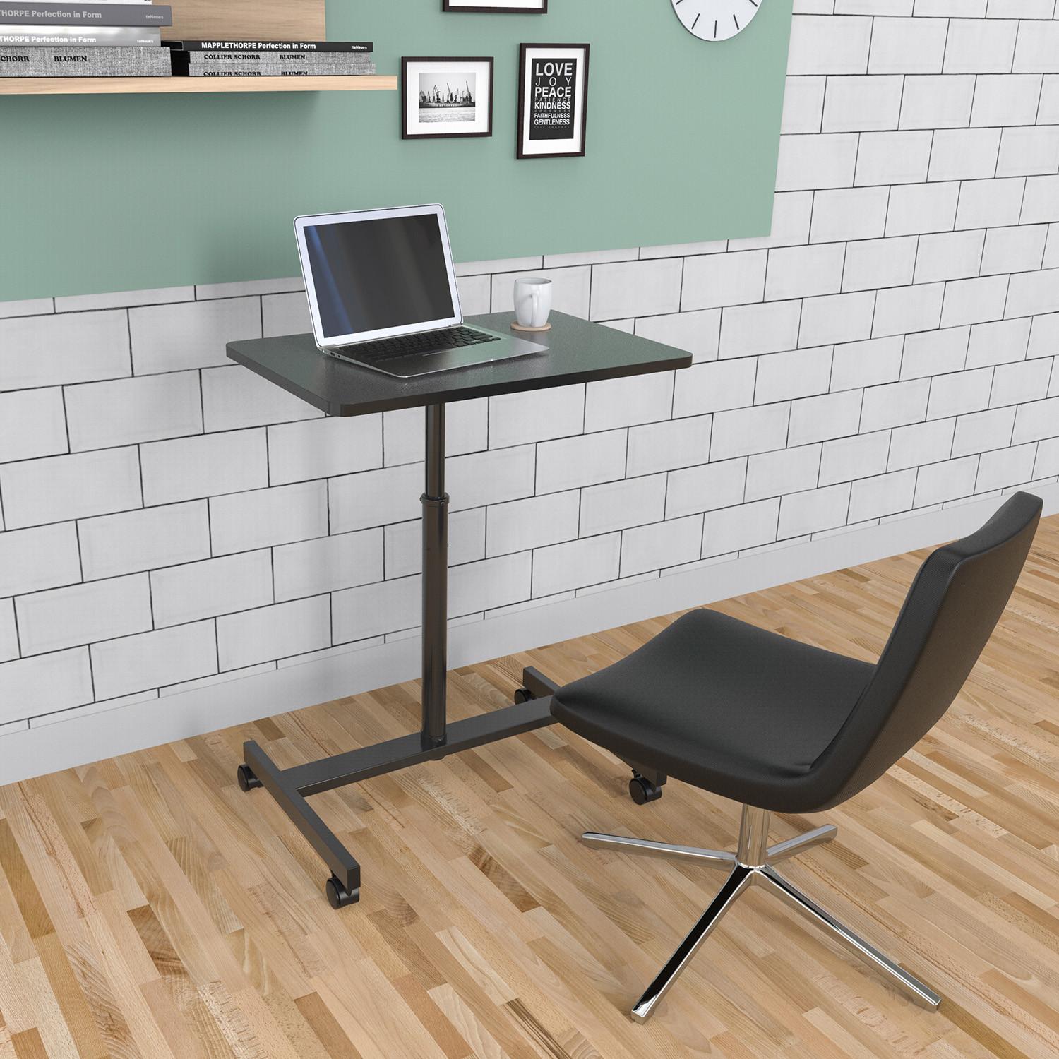 Stehpult Stand Vm-Su höhenverstellbar Schwarz - Schwarz, Basics, Holzwerkstoff/Metall (70/48/80-114cm) - MID.YOU